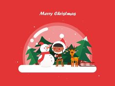 Merry Christmas designed by Monkey CC. Connect with them on Dribbble; the global community for designers and creative professionals. Christmas Design Graphic Illustration, Merry Christmas Graphic Design, Merry Christmas Poster Design, Christmas Gift Illustration, Cute Christmas Illustration, Behance Poster, Merry Christmas Illustration, Illustration Design Poster