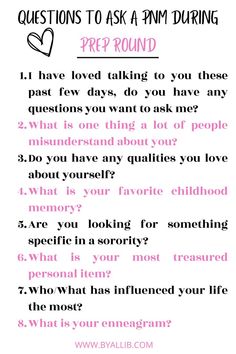 I am SO glad i found these questions to prepare myself before sorority recruitment in late August and early September.. Sorority Pr