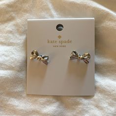 Silver Kate Spade Bow Earrings Silver Kate Spade Earrings Gift, Kate Spade Drop Earrings As Gift, Kate Spade Earrings Stud, Kate Spade Studs, Minnie Mouse Earrings, Spade Earrings, Red Studs, Owl Earrings, Kate Spade Earrings