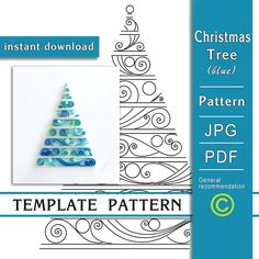 a christmas tree pattern is shown with the text, template and instructions for it to be printed