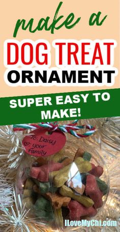 a dog treat ornament with the words make a christmas dog treat ornament super easy to make