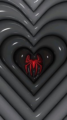 a heart with a spiderman symbol in the center