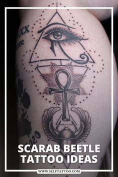 a woman's arm with an eye and an anchor tattoo on it, the words scar