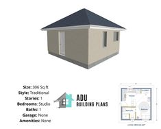 the floor plan for a small house with an attached garage