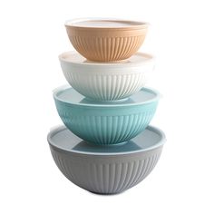 three bowls stacked on top of each other