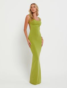 MORANA DRESS - GREEN : PASTEL GREEN | Tiger Mist