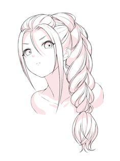 a drawing of a girl with long hair