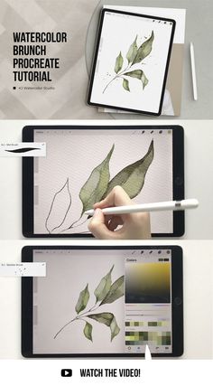 the screen is showing how to draw leaves with markers on it and then using pencils