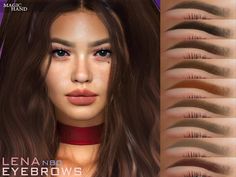 The Sims Resource - Lena Eyebrows N94 Soft Angled Eyebrows, Angled Eyebrows, Sims 4 Nails, Pelo Sims