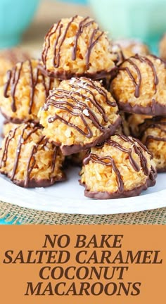 chocolate covered cookies on a white plate with bowls in the background