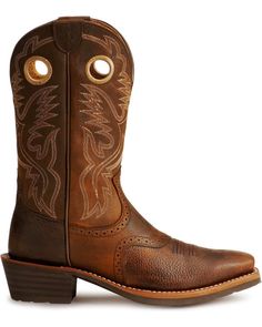 Cowboy Boots Square Toe, Brown Design, Boots Square Toe, Cowboy Outfits, Horse Boots, Mens Cowboy, Solid Brown, Mens Cowboy Boots, Mens Leather Boots