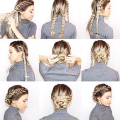 Haare flechten einfach Blond Haarfarbe #schnelle #frisuren #arbeit #anleitung #quick #hairstyles #tutorial #hairstyles #hairideas #easyhairstyle Hairstyles Photos, Easy Work Hairstyles, Fun Hairstyles, Hair Twist, Braided Bun Hairstyles, Easy Updos, Easy Hairstyle, Work Hairstyles