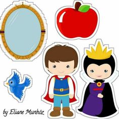 the paper dolls are all dressed up in their favorite outfits and costumes, including an apple