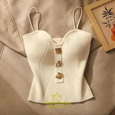 White Chic French Cross-Knit Suspender Camisole: Elevate Your Summer Style Elegant Seamless Fitted Tank Top, Elegant Tops With Straps In Solid Color, Elegant White Tops With Straps, Elegant Fitted White Camisole, Elegant White Fitted Camisole, Summer French Style, Summer Wear For Women, Suspenders For Women, Style Français