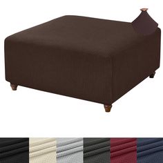 an image of a couch with different colors and patterns on the bottom, one is dark brown