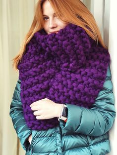 These chunky knit blanket scarves are the perfect accessory for winter. Oversized fabulous scarves are a must have this season. Made from extra warm cozy wool, these scarves will keep you warm all winter.  Length 140 cm Our products are made of 100% merino wool. It's hypoallergenic, safe for children and animals. Also, you can choose any color from our pallete ( look at last photo) and write it in comments to your order or message us. Care Natural wool is very gentle material, so you should foll Scarf Braid, Loopy Yarn, Bulky Scarf, Super Chunky Knit, Chunky Knit Scarf, Big Yarn, Braided Scarf, Knitted Cardigans, Chunky Knit Scarves