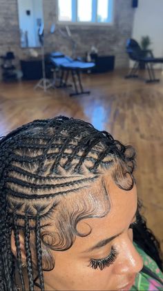 Geometry Braids, Freestyle Fulani Braids, Freestyle Fulani, Flip Over Fulani Braids, Extension Hairstyles, Fulani Braids Hairstyles, Hair Braid Designs, Braided Styles