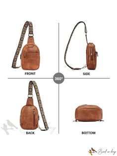 Bird in Bag - Womens Small Leather Sling Body Bag Pouch Daily Use Crossbody Chest Bag With Adjustable Strap, Portable Belt Bag For Everyday Use As Shoulder Bag, Everyday Chest Bag With Detachable Strap, Adjustable Strap Shoulder Chest Bag For Everyday Use, Brown Rectangular Chest Bag With Detachable Strap, Brown Pouch Chest Bag, Brown Travel Belt Bag, Portable Brown Leather Belt Bag, Brown Portable Chest Bag For Everyday Use