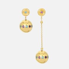 Evening Multi-stone Round Earrings, Luxury Jeweled Round Earrings, Luxury Round Jeweled Earrings, Sphere Jewelry, Vogue Fashion Week, Colored Stones, Vogue Fashion, Jewelry Business, California Usa