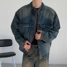 45788701327582|45788701360350|45788701393118|45788701425886 Urban Style Long Sleeve Denim Outerwear, Dark Wash Long Sleeve Outerwear For Streetwear, Urban Long Sleeve Denim Outerwear, Urban Dark Wash Outerwear With Pockets, Urban Denim Long Sleeve Outerwear, Fall Outerwear In Washed Blue With Pockets, Casual Dark Wash Outerwear For Outdoor, Urban Long Sleeve Dark Wash Outerwear, Denim Blue Outerwear With Pockets For Streetwear