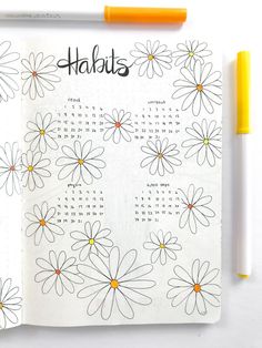 May Tracker Bullet Journal, Daisy Journal Ideas, April Bullet Journal Habit Tracker, Monthly Habit Tracker Bullet Journal, Mood Tracker Ideas Easy, Fun Habit Tracker, Daisy Bullet Journal, March Journal Ideas, May Habit Tracker