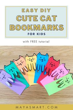 easy diy cutie cat bookmarks for kids with free printables on them