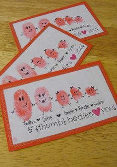 two valentine's cards with the words, i love you and three little poodles