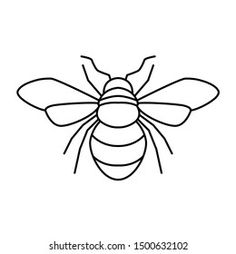 the outline of a bee on a white background