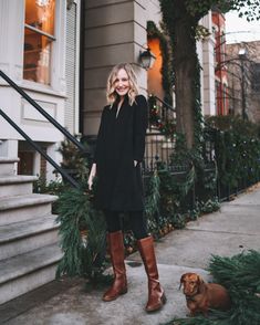 Knee High Boots Fall Outfits, Brown Riding Boots Outfit, Black Riding Boots Outfit, Tall Brown Boots Outfit, Brown Knee High Boots Outfit, Fall Riding Boots, Tall Boots Outfit, Riding Boot Outfits, Fall Thrift