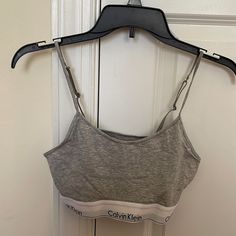 Never Worn Ck Sports Bra Ck Grey Bra, Calvin Klein Sports Bra, Womens Calvin Klein, Women's Intimates, Calvin Klein, Sports Bra, Bra, Sports, Grey