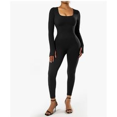 Women's Long Sleeve Ribbed One-Piece Jumpsuit In Black. Made From 90% Nylon And 10% Spandex. Features A Square Neckline, Long Sleeves, Thumb Holes, And A Bodycon Fit With Tummy Control. Suitable For Casual Occasions And All Seasons. Machine Washable. Size S, Regular Fit. New, Nwot. Keywords: Women's Jumpsuit, Black Jumpsuit, Long Sleeve Jumpsuit, Ribbed Jumpsuit, Bodycon Jumpsuit, Casual Jumpsuit, Stretchy Jumpsuit, Tummy Control Jumpsuit, One-Piece Jumpsuit, Fashion Jumpsuit, Thumb Holes Pit To Black Full Bodysuit, Stretchy Jumpsuit, Onepiece Jumpsuit, Black Jumpsuit Outfit, Spandex Jumpsuit, Ribbed Jumpsuit, Jumpsuit Long Sleeve, Women's Jumpsuit, Jumpsuit Long