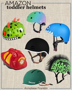 an image of helmets for children to wear