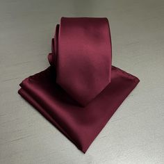 "Pocket Square Handkerchief size is about 10 inches x 10 inches. Neck tie length is 59\" and widest part is 3.5\" Actual color may differ from the computer monitor display." Tie Length, Tie And Pocket Square, Tie Neck, Burgundy Red, Pocket Square, Computer Monitor, Neck Tie, Computer, Square