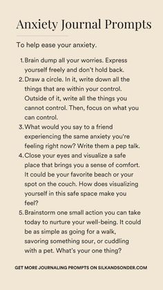 Journal to these five journal prompts for anxiety to help manage your anxiety. Use whenever you feel a wave of anxiety. Express yourself freely - your journal is a safe space!   #journalprompts #mentalhealthjournalprompts #journalpromptsforanxiety #anxietyjournalprompts Daily Feelings Journal, Aa Journal Prompts, Journal Prompts To Stop Overthinking, How To Journal Effectively, Journal Prompts When Feeling Down, Worry Journal Prompts, Self Work Journal Prompts, Journal Prompts For Feeling Lost, Journal Prompts For When You Feel Lost