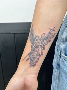 Saint Francis Of Assisi Tattoo, Micheal Arc Angel Tattoo, St Micheal Arch Angel Tattoo, St Peter Tattoo, Saint Tattoos For Men, Michael Angel Tattoo, St Mary Tattoo, Arc Angel Michael Tattoo, Michael Archangel Tattoo