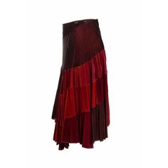 Comme des Garçons asymmetric mid length comprised of shades of deep red velvet. Draped front and side panel and a back zipper closure. Red Asymmetrical Skirt For Evening, Red Asymmetrical Skirt For Party, Red Asymmetrical Party Skirt, Asymmetrical Red Party Skirt, Deep Red Velvet, Patchwork Skirt, The Velvet, Mid Length Skirts, Patchwork Designs