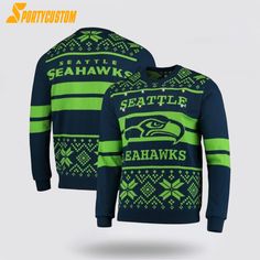 Nfl Seattle Seahawks Sweater For Hot Fans Stay warm and stylish while showing off your team pride with the NFL Sweater. Featuring your favorite NFL team’s colors and logo, this sweater is the perfect choice for colder weather. Its soft and cozy fabric ensures comfort, while the classic design allows for versatile styling. Whether you’re [...] Winter Sports Fan Top For Game Day, Sports Fan Tops For Game Day In Winter, Winter Team Logo Long Sleeve Sweatshirt, Winter Sports Event Tops With Team Logo, Team-colored Long Sleeve Sweatshirt For Winter, Winter Sports Tops With Team Logo, Collegiate Winter Sports Sweater, Collegiate Winter Sweater For Sports, Winter Sweater With Ribbed Cuffs For Sports