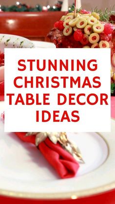 Christmas Luncheon Ideas Ladies Decor, Red And White Christmas Table Settings, Breakfast Table Christmas Decor, Round Table Christmas Centerpieces Decorating Ideas, Red Christmas Tablescapes, Red And White Christmas Table Decor, Christmas Table Settings Elegant Red