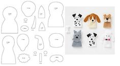 the paper doll is made to look like dogs