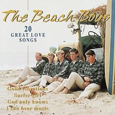 the beach boys are sitting on the sand