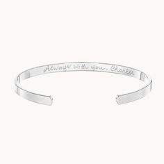 Our Men's Personalized Open Bangle is a classic style for everyday wear, paired with your hand-engraved message on the inside of the bangle to create the perfect personalized gift for him.925 Sterling SilverSize: 2.5” x 2”, opening of 1”Width of bangle: 0.15The opening of the bangle is 1”-1.2”. The metal has slight flexibility, allowing the wearer to put the bangle on, wear it securely and take it off easily.Engraved by hand in our London workshopSent with love from London in a complimentary gif The Bangles, Open Bangle, Personalised Gifts For Him, Hand Engraving, Bag Making, Gift Bag, Gifts For Him, Metallica, Dates