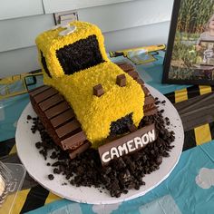 a cake made to look like a construction vehicle