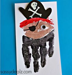 a pirate handprint on a piece of paper