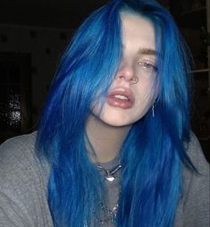 Blue Hair With Green Eyes, Blue Hair On Blond Hair, Light Blue Hair Dye Ideas, Light And Dark Blue Hair, Blue Hair Inspo Color, Crazy Dyed Hair, Blue Hair Pale Skin, Blue Hair Face Claim, Blue Hair Girl Aesthetic