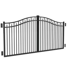 an image of a black wrought iron gate with two bars on the top and bottom