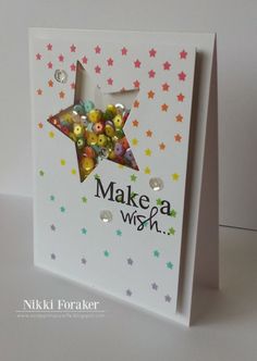 a card with buttons and stars on it