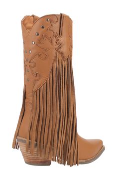 Dramatic leather fringe on this pointed-toe Western boot will move to the beat of every hoedown you attend, while a cushioned insole keeps you supported. 1 1/4" heel 12" shaft; 15" shaft circumference Pull-on style Cushioned insole Leather upper/textile lining/synthetic sole Imported Leather Fringe Boots For Rodeo, Brown Western Boots With Tassels, Fall Fringe Boots With Snip Toe, Leather Pointed Toe Boots With Fringe, Brown Leather Fringe Boots, Men Home Decor, Hairstyling Products, Western Boots Women, Rollerball Perfume