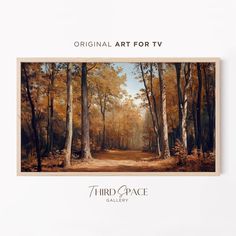 the original art for tv is displayed in front of a white background with an image of trees