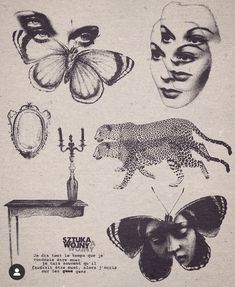 an old fashion ad with different types of animal and woman's faces