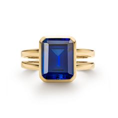 Warren Sapphire Ring in 14k Gold (September) Sapphire Birthstone Ring, Sapphire Birthstone, September Birthday, Heritage Fashion, Large Ring, Split Shank, Ring Sizer, 14k White Gold Ring, Emerald Ring